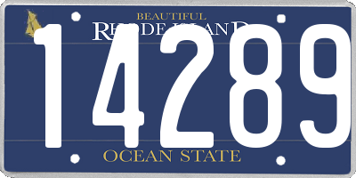 RI license plate 14289