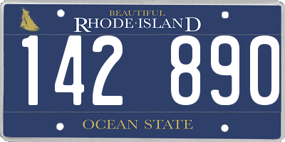 RI license plate 142890