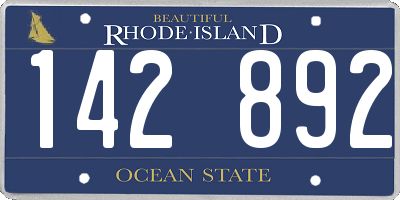 RI license plate 142892