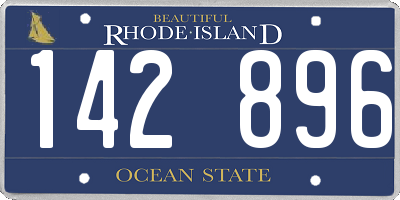 RI license plate 142896