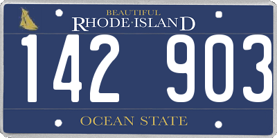 RI license plate 142903