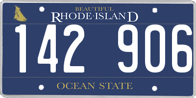 RI license plate 142906