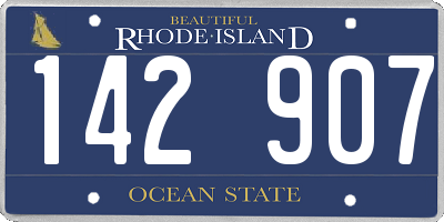 RI license plate 142907