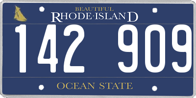 RI license plate 142909
