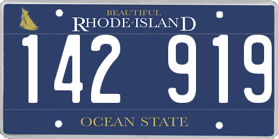 RI license plate 142919