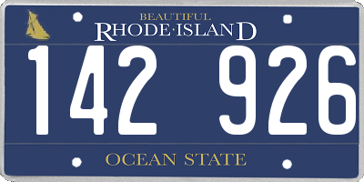 RI license plate 142926