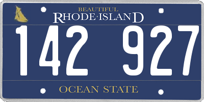 RI license plate 142927