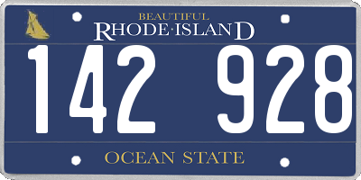 RI license plate 142928