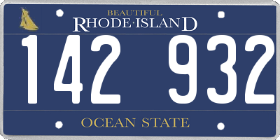 RI license plate 142932