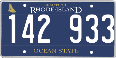 RI license plate 142933