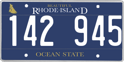 RI license plate 142945