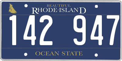RI license plate 142947
