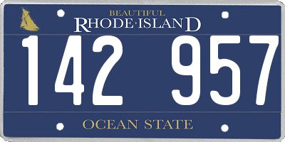 RI license plate 142957