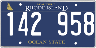 RI license plate 142958
