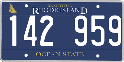 RI license plate 142959