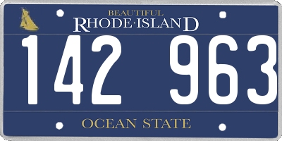 RI license plate 142963