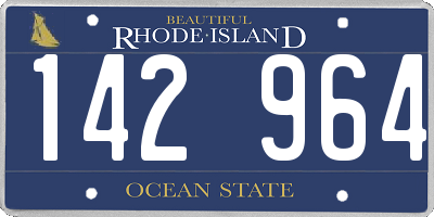 RI license plate 142964