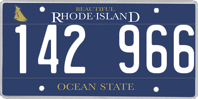 RI license plate 142966
