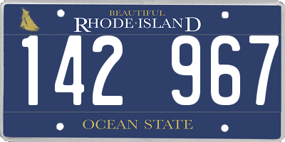 RI license plate 142967