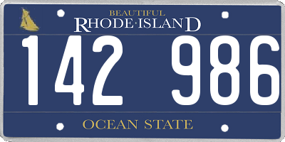 RI license plate 142986