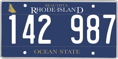 RI license plate 142987