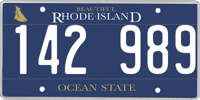 RI license plate 142989