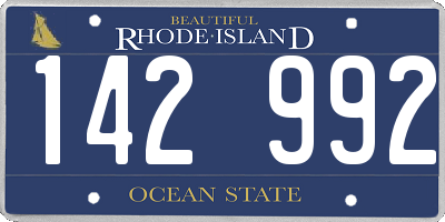 RI license plate 142992