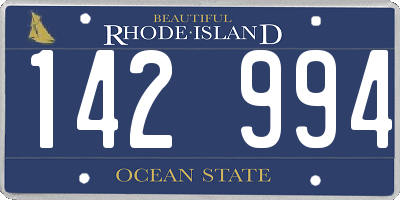 RI license plate 142994