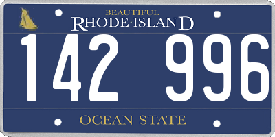 RI license plate 142996