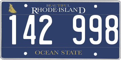RI license plate 142998