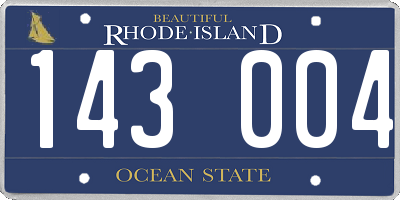 RI license plate 143004