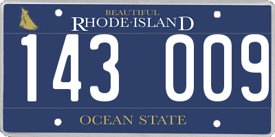 RI license plate 143009