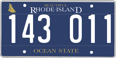 RI license plate 143011