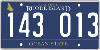 RI license plate 143013
