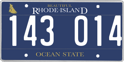 RI license plate 143014