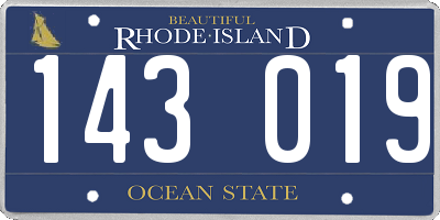RI license plate 143019