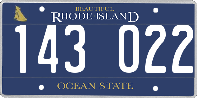 RI license plate 143022