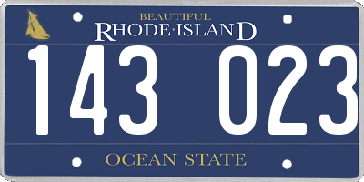 RI license plate 143023