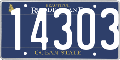 RI license plate 14303