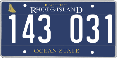 RI license plate 143031