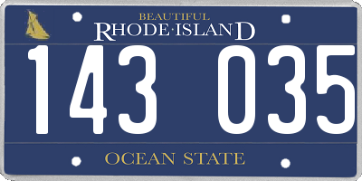 RI license plate 143035