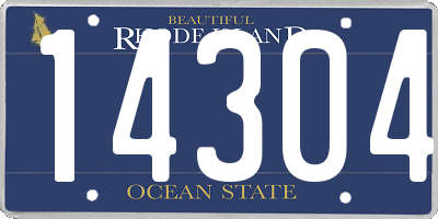 RI license plate 14304