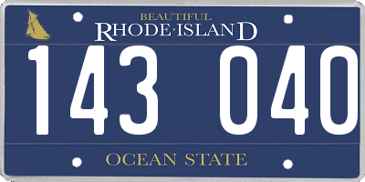 RI license plate 143040