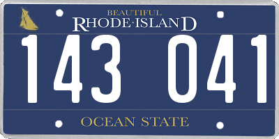 RI license plate 143041