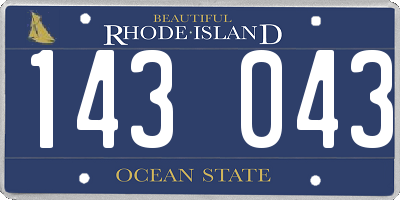 RI license plate 143043