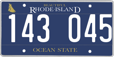 RI license plate 143045