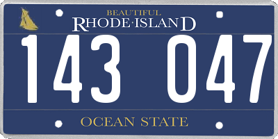 RI license plate 143047