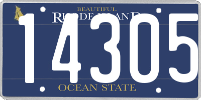 RI license plate 14305