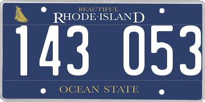 RI license plate 143053