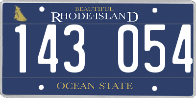 RI license plate 143054